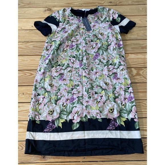 NWT DownEast Stripe Border Floral Dress Size Small Women’s Pink MSRP $42.99 - Picture 1 of 7